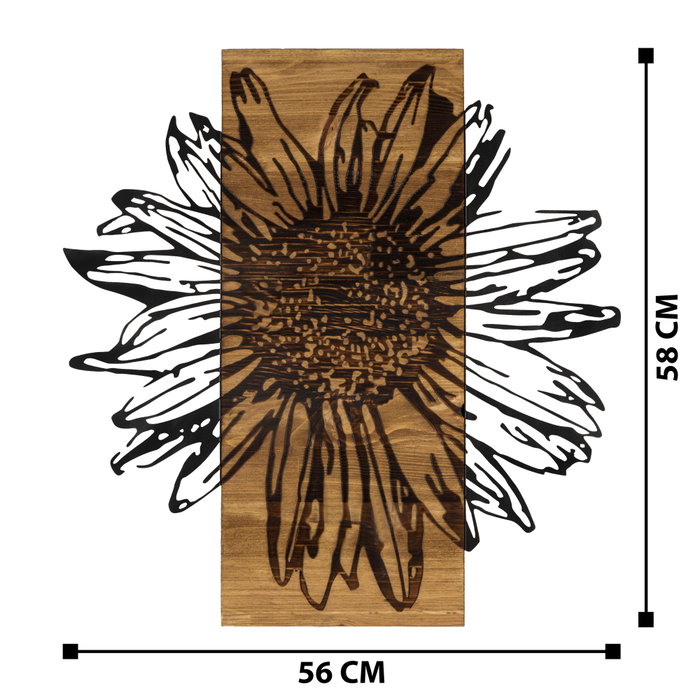 Wallity Daisy - Escultura de pared en Negro y Nogal Wallity Daisy - Escultura de pared en Negro y Nogal